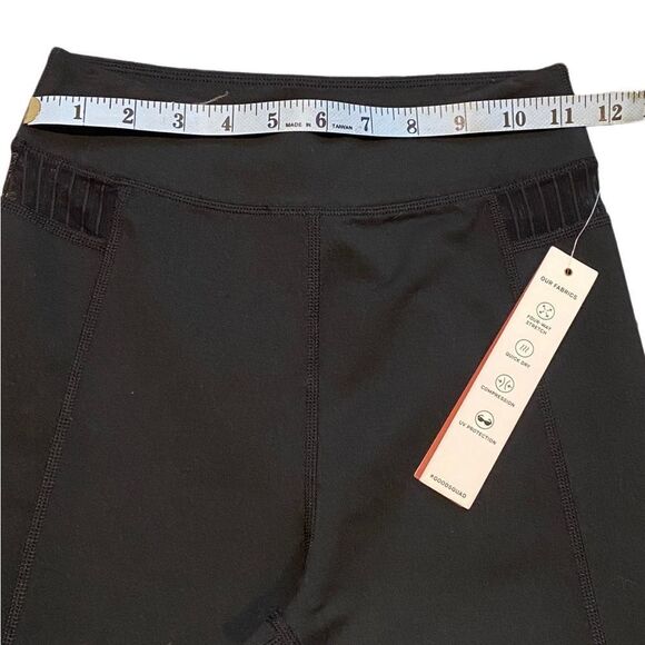 Good American NWT Black Pintuck Mesh Capri Legging - Picture 9 of 11